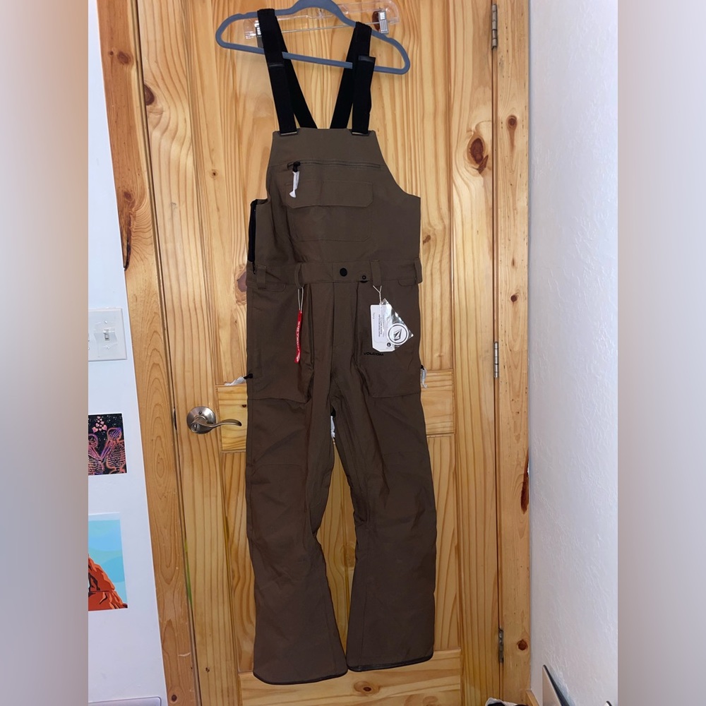 NWT Volcom Ziptech Bibs/Snowpants Brown